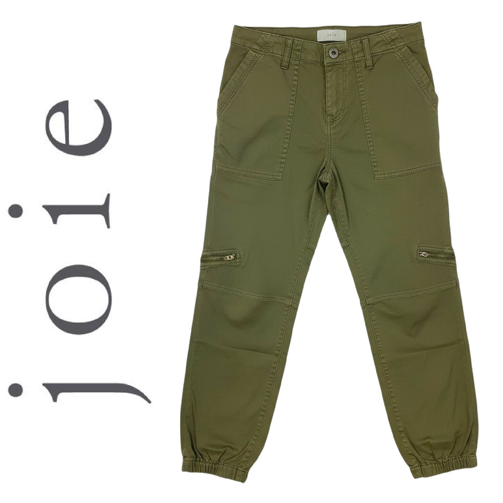 NEW Joie Aerial Cargo Pants Green Fatigue Utility Jogger Ankle Zippers NWT Sz 0